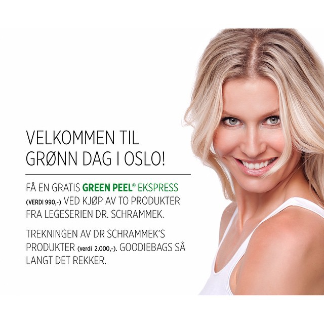 Velkommen til GRØNN DAG 6 FEBRUAR på Oslo hudpleieklinikk avdeling Majorstua (Bogstadveien 49) OBS: Begrenset antall besøkende. Bestill på telefon 22 46 88 50.